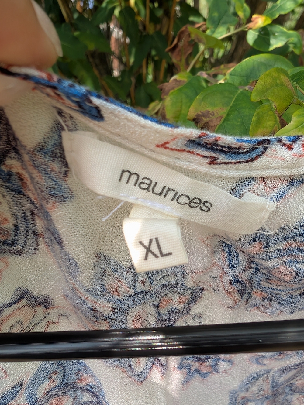 Maurices White Floral High-Low Dress with Blue and Tan Accents - Picture 4 of 4